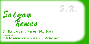 solyom nemes business card